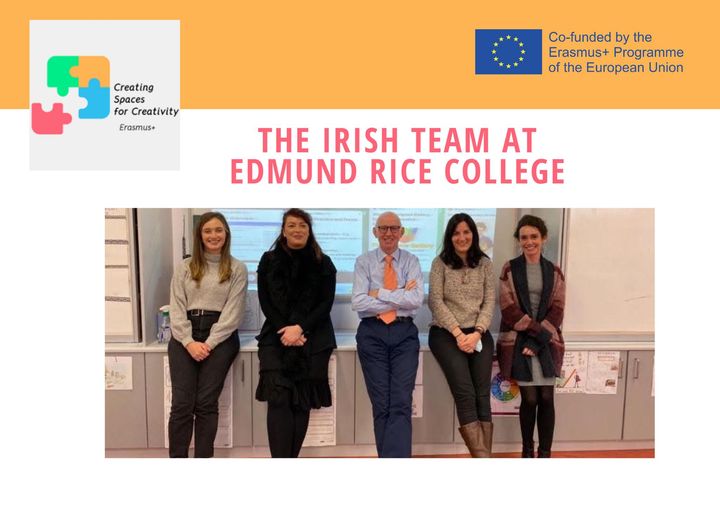 spaces_project_'s tweet photo. The Irish team at Edmund Rice College are enjoying working on #Intellectual_Output 2 of our project. It has been very interesting for us to look at creativity within our own school and the Irish context. 
#spaces #erasmusplus #eu #innovation #schooleducation #creativity https://t.co/nAdSK0Niz5