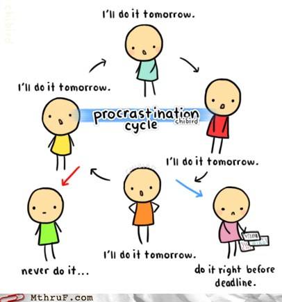 Procrastination is a habit that negatively impacts your goals

Causes:
》task is tough/boring
》no clear block of time
》worry about people judging you
》no deadline/accountability 
》perfectionism
》task delayed too long

#CoachEnnie

What are other reasons people procrastinate?