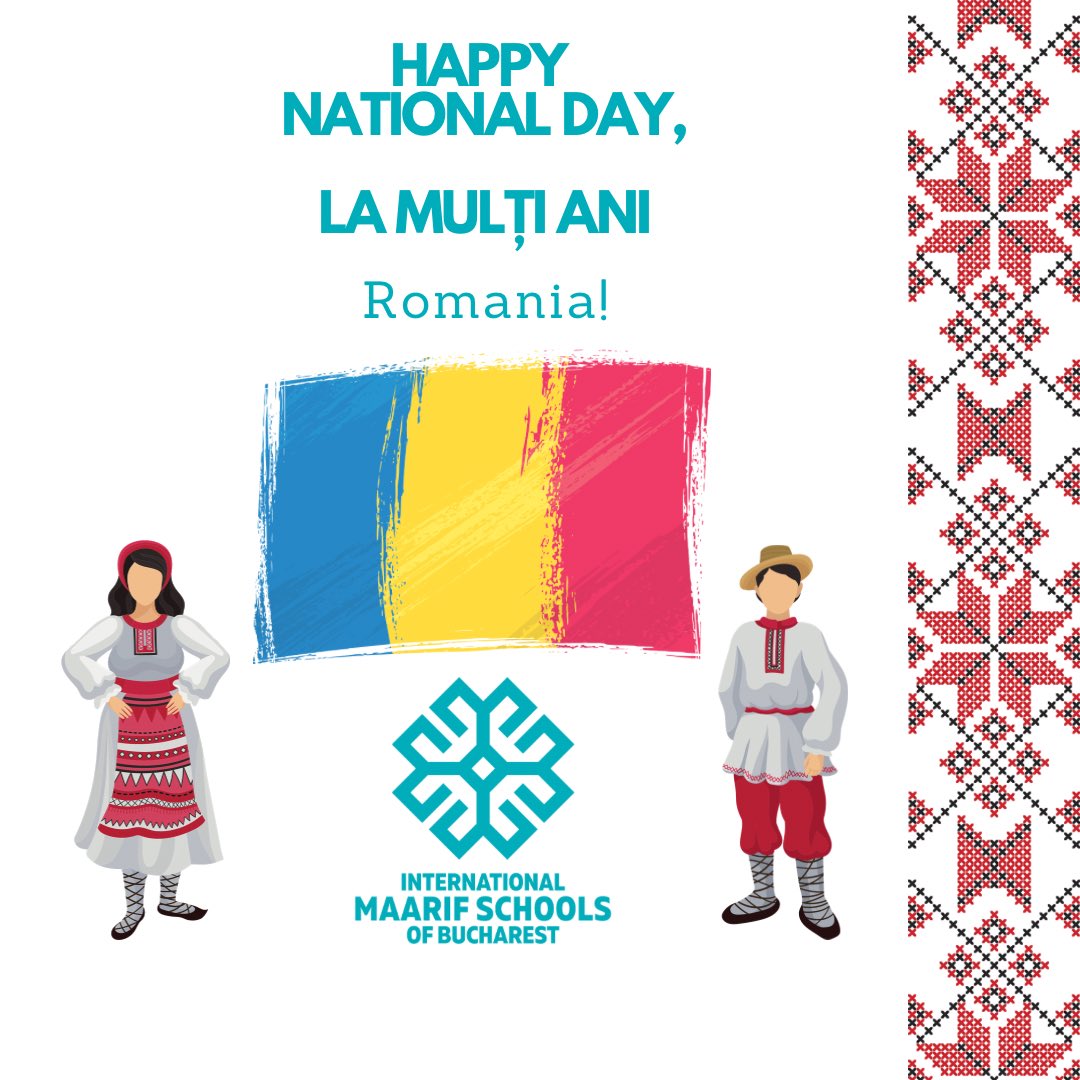 IMSBucharest's tweet photo. Happy National Day Romania!
La Mulți Ani Romania!
#maarifschools #bestschools #maarifvakif #privateducation #Cambridgeschool #maarifschoolsofbucharest #IMSB https://t.co/gqxNN0veQk