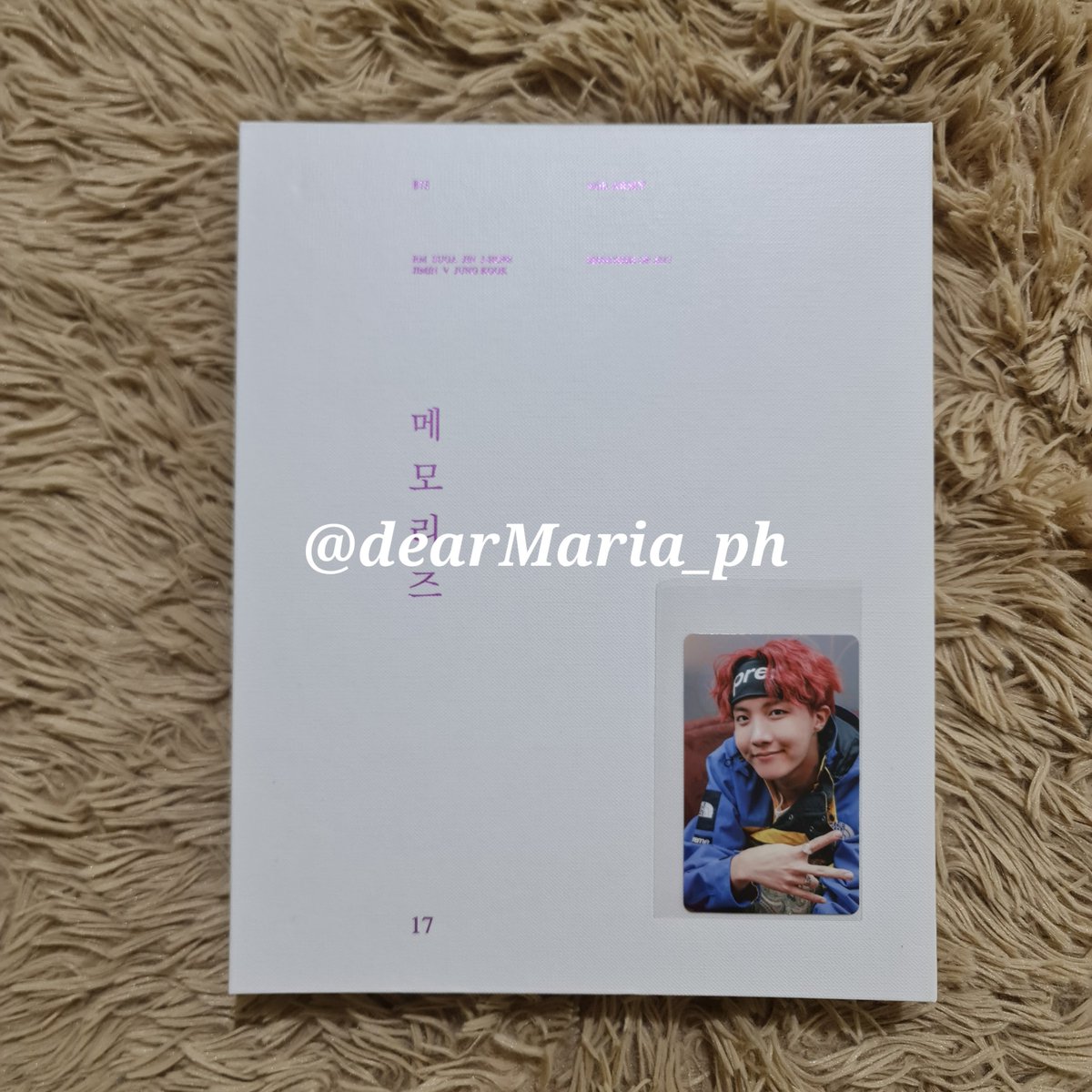 dearMaria_ph's tweet photo. WTS LFB I PH 🇵🇭 I ONHAND #dearMariaitems

BTS MEMORIES OF 2017 DVD

💖 COMPLETE W JHOPE PC [9/10 condi]
💸 5,000.00 + LSF
🚚 GGX / SDD / SCO

🏷 bts bangtan namjoon rm seokjin jin yoongi
 j-hope hobi hoseok jimin taehyung jungkook pc
 photocard on hand memo17 memo 17 br bluray https://t.co/ciZusHhNSm