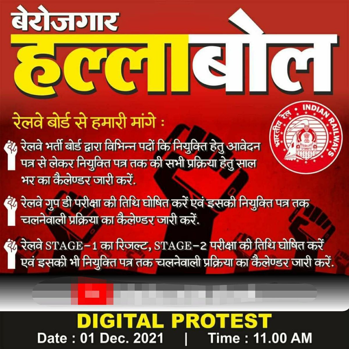 ranjans27002467's tweet photo. #JusticeForRailwayStudents 
Fulfill the demands or cancel the whole recruitment process immediately
@RailMinIndia https://t.co/wmdm4MSsSe