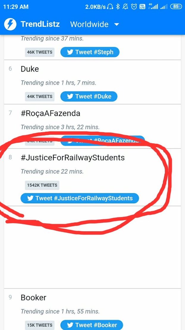 whokumargaurav's tweet photo. Worldwide #8
अगर  दिल से जोर लगा दिया तो आज भारत की रेल व्यवस्था पूरे   विश्व में नंबर 1 पर होगी
#JusticeForRailwayStudents https://t.co/wmkJOsNxpO