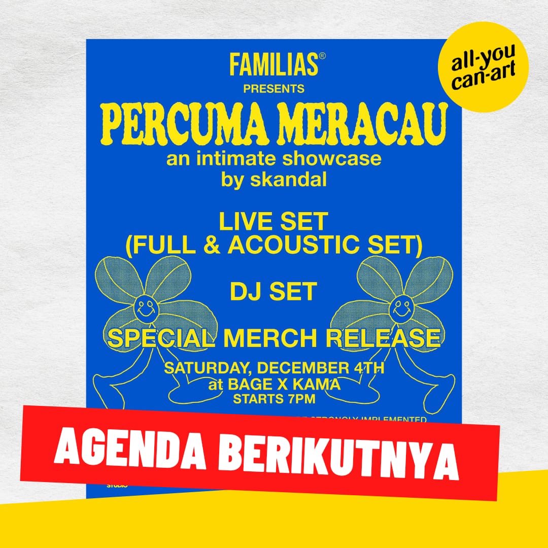 allyoucanart's tweet image. AGENDA BERIKUTNYA
.
Skandal Siap Gelar Intimate Showcase Bertajuk 'Percuma Meracau' di Yogyakarta
.
Selengkapnya: instagram.com/p/CW7evoxpIBh/…
.
#allyoucanart #percumameracau #skandalrockband #familias #showcase