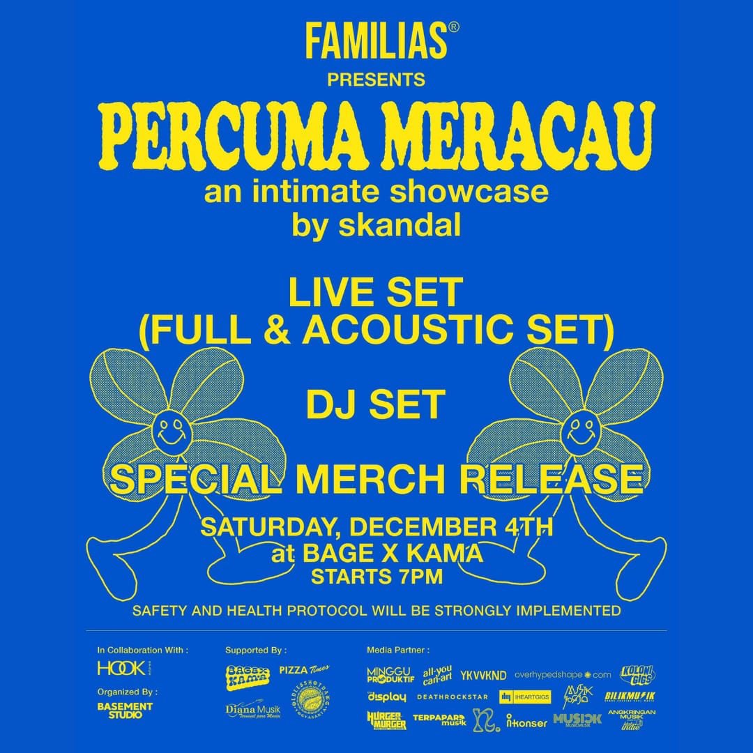 allyoucanart's tweet image. AGENDA BERIKUTNYA
.
Skandal Siap Gelar Intimate Showcase Bertajuk 'Percuma Meracau' di Yogyakarta
.
Selengkapnya: instagram.com/p/CW7evoxpIBh/…
.
#allyoucanart #percumameracau #skandalrockband #familias #showcase