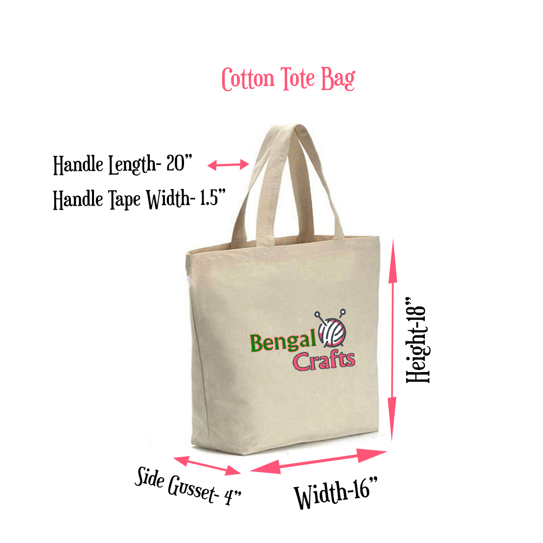 Cotton Tote Bag is #biodegradable, #ceofriendly reusable & reasonable. bengalcrafts.xyz #totebag #cottontotebag #shoppingbag