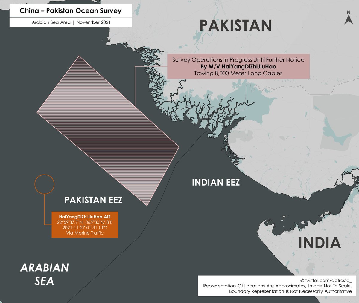 detresfa_'s tweet photo. Ocean research project between #China &amp; #Pakistan kicks off in the #ArabianSea, possible seismic survey, a similar project was also reported in 2019 https://t.co/iAj8JTGKNO