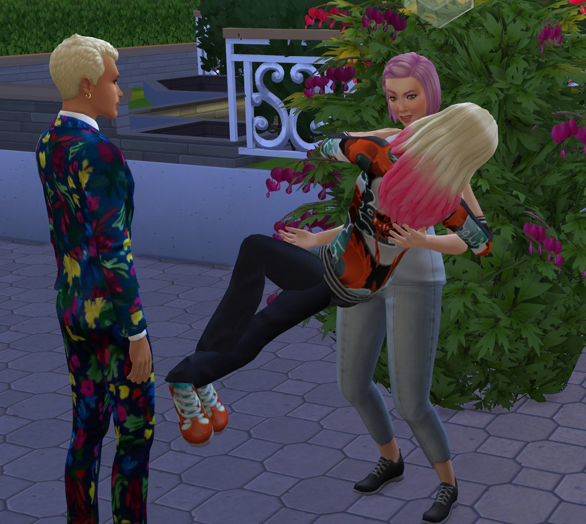 thefooltook's tweet photo. We got our house built and almost to ready to get a career in our R2R challenge! We got engaged to Candy, she said yes! But her legs did.. this.. 😵💫
#sims4glitch #sims4bug https://t.co/1vpPLNl4av