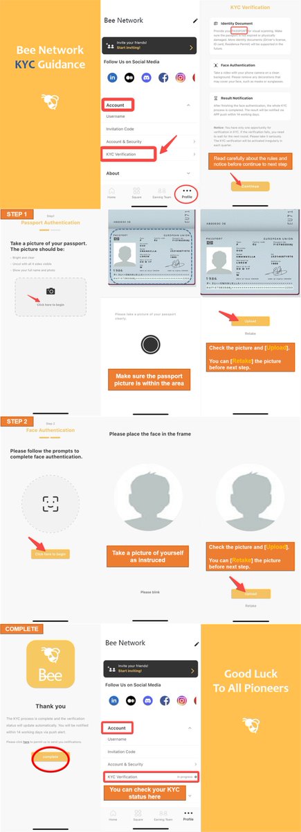 BeeNetworkMktg's tweet image. Please follow this guidance for your KYC🚀