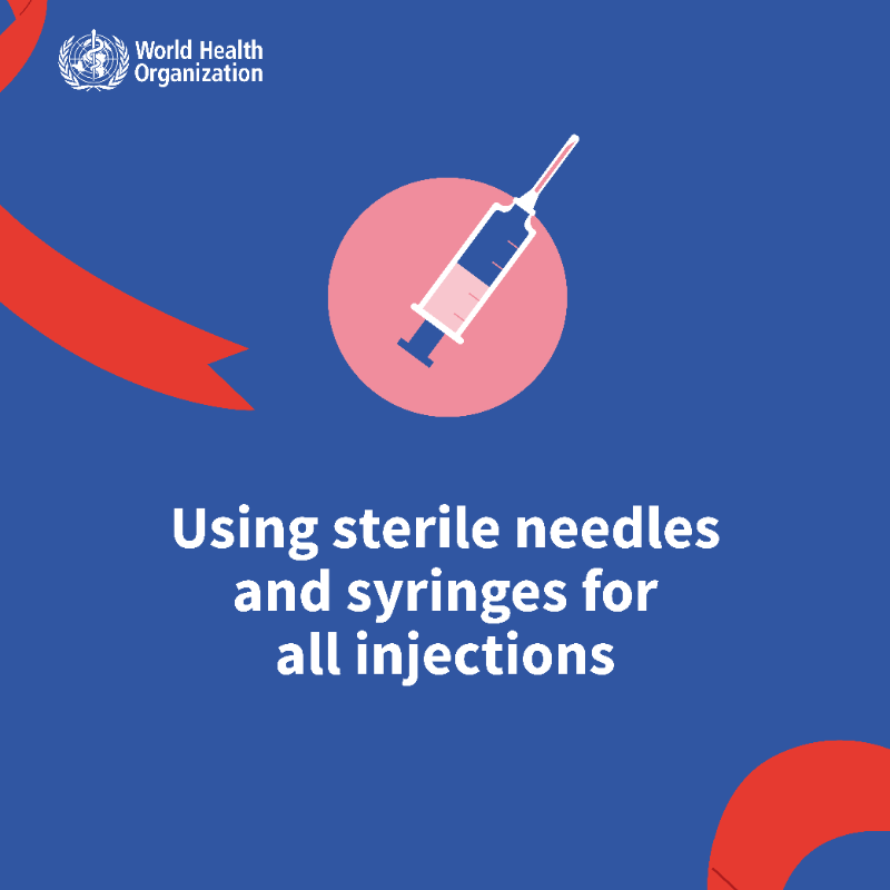 WHO's tweet photo. Today is #WorldAIDSDay!

 You will NOT get #HIV from:
✅ standing by your friend
✅ drinking tea together
✅ hugging
✅ shaking hands
✅ showing that you care
 
This is how you can reduce your risk of getting it
⬇️