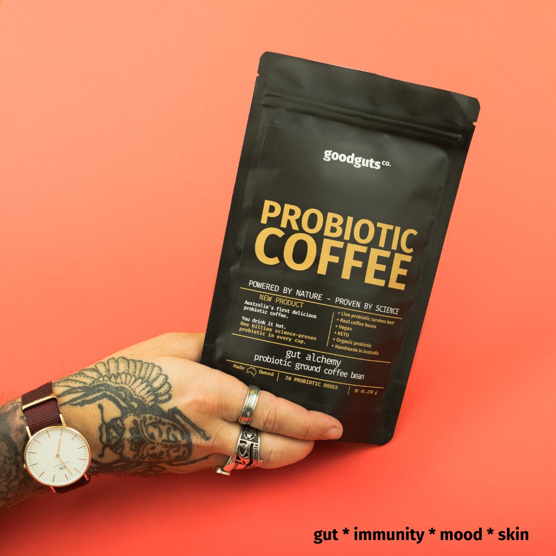 hellogoodguts's tweet photo. Your morning coffee just got better.  goodguts better.
Our probiotic survives boiling water  to become alive in your gut &amp; that’s where the magic happens.

Buy online https://t.co/byvKo8vL4O

#goodgutsprobiotic #coffeeaddict #madeinaustralia #guthealth #immunityboost https://t.co/wsNLcXwpl4