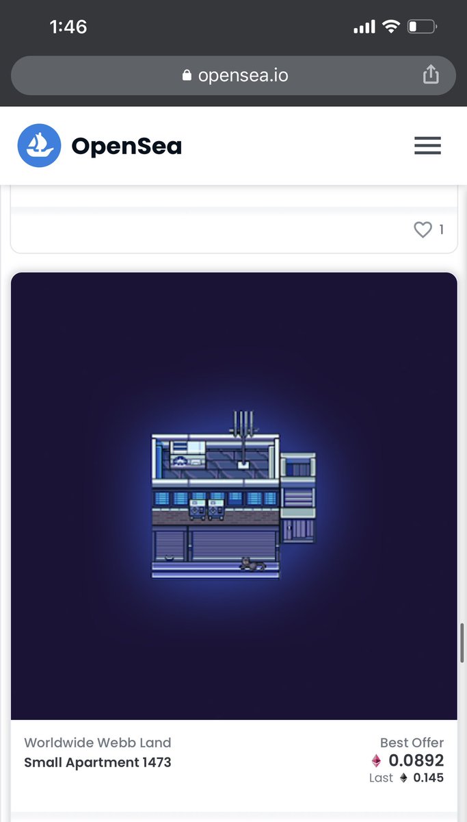 Offers coming in on my cyberpunk apartment. Day 2. #eth #worldwideweb3 #opensea #nft #printpainter #roscoe