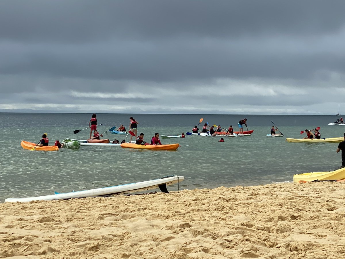 Year 6s having a ball on the water