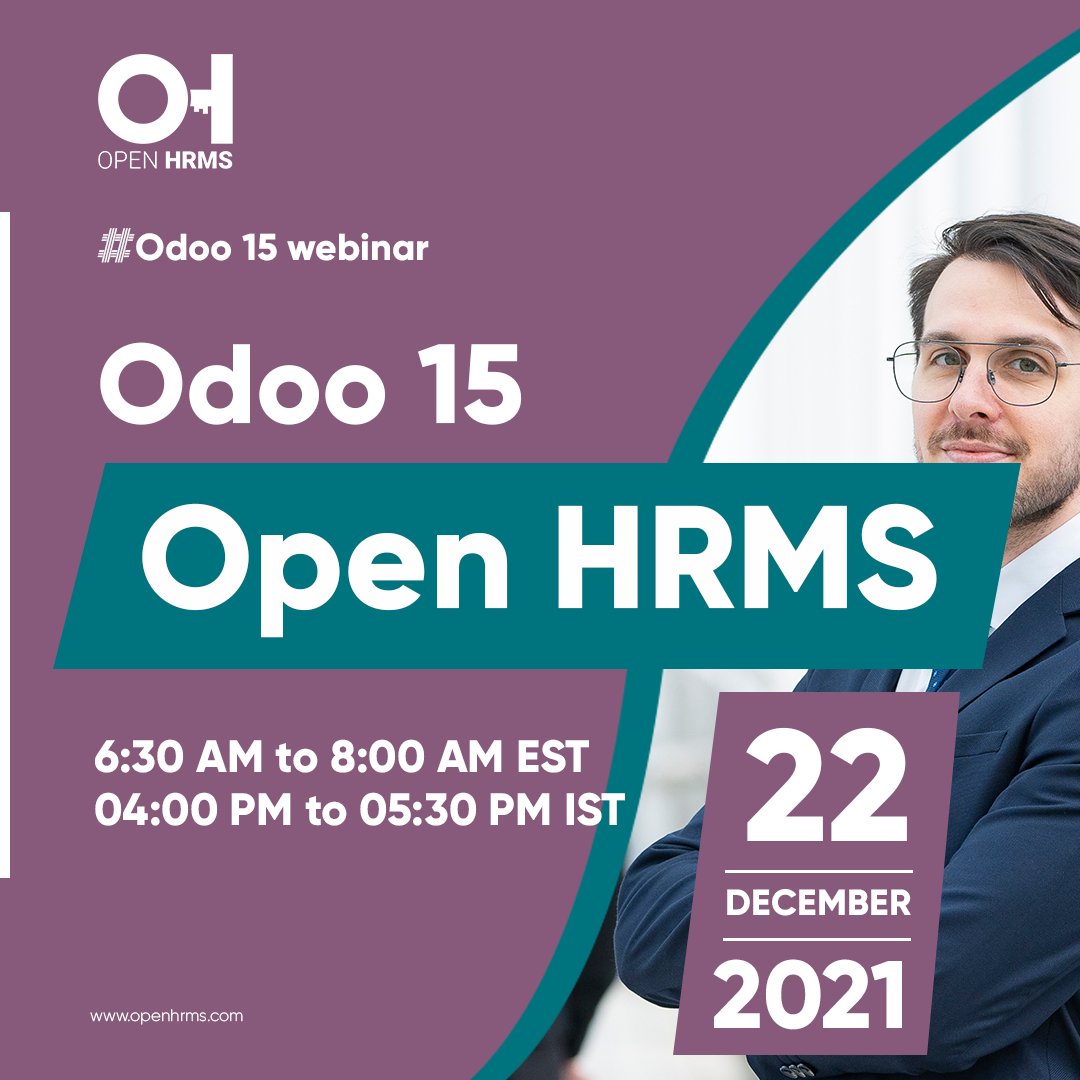 Openhrms's tweet photo. Odoo Webinar - Open HRMS Odoo 15

Register for Free: https://t.co/feQAUqJCwc

The key objective behind this Open HRMS Webinar is to literate the users, Consultants, HR, Partners, and other public on Open HRMS software

#odoowebinar https://t.co/lp111VY5z1