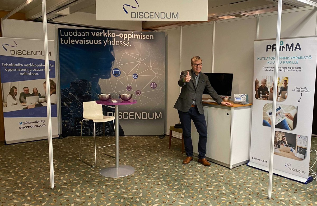 saarnilearning's tweet photo. Huomenta #itk2021 - täällä ollaan valmiina Discendumin ständillä eli tervetuloa tutustumaan meihin ja Priima-oppimisympäristöön näyttelyosastolla 328!
#itk #oppimisympäristö #priimalms #oppiminen #koulutus https://t.co/3A94J0bqWy