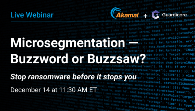 Join us on December 14 as we cut through the hype and show you how #microsegmentation should fit into your #cybersecurity strategy. Register here. <a href="/Akamai/">Akamai Technologies</a> bit.ly/3d2SbFQ