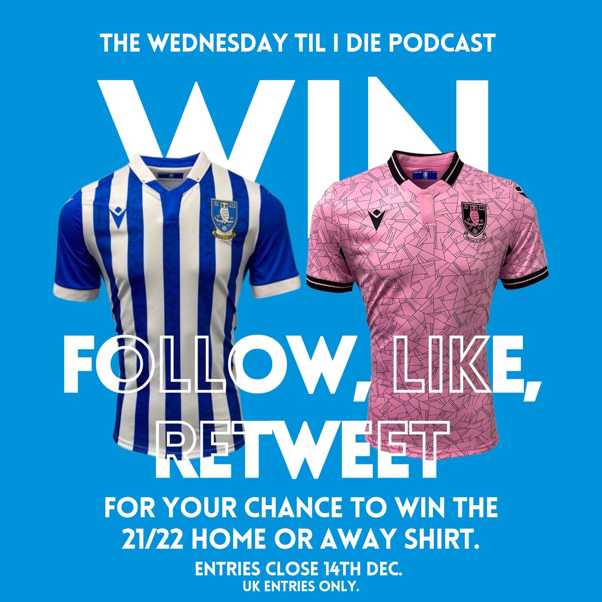 💙🤍 #SWFC 21/22 SHIRT GIVEAWAY 💙🤍

1️⃣ FOLLOW <a href="/WTIDPOD/">The Wednesday ’Til I Die Podcast</a>.
2️⃣ LIKE THIS TWEET.
3️⃣ RETWEET THIS TWEET. 
👌🏼 It really is that simple. 

🎉 The winner will get the chance to choose either the home or the away shirt. 

📅 A winner will be chosen on 14th Dec 21.