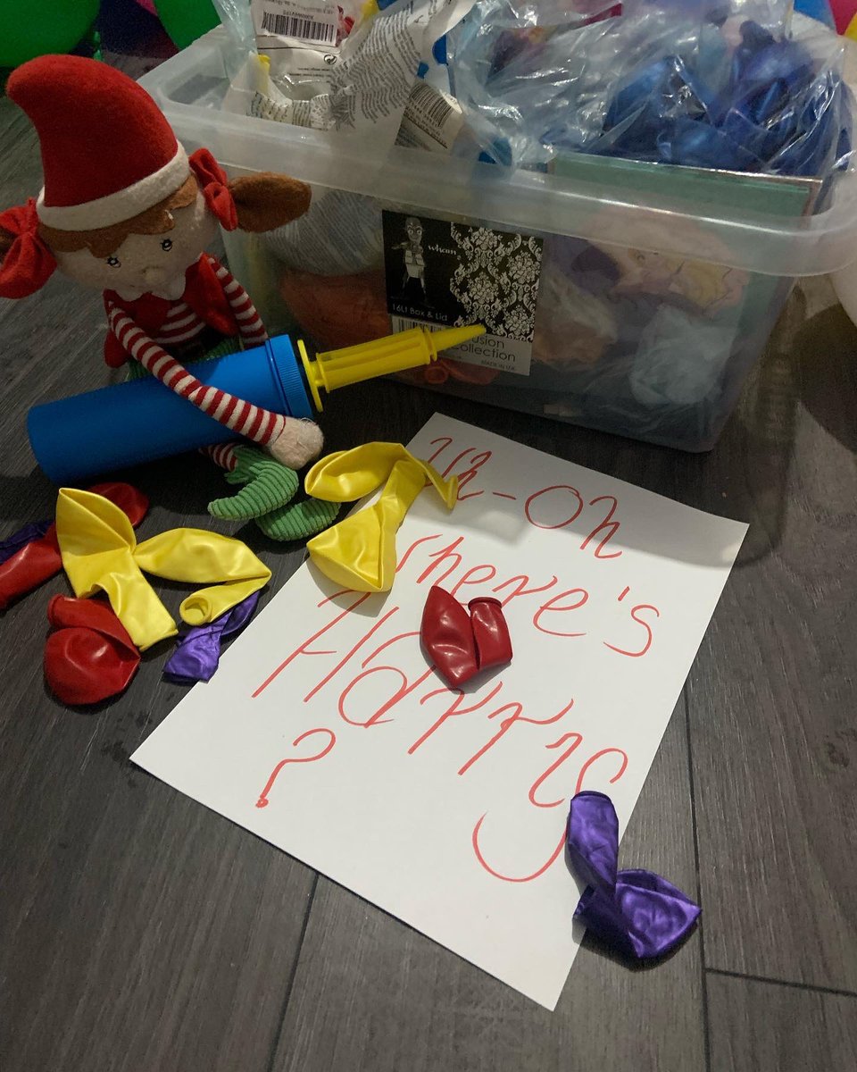 jebennett90's tweet photo. Here we go again! #elfontheshelf #elfwatch https://t.co/pGicZtheEY
