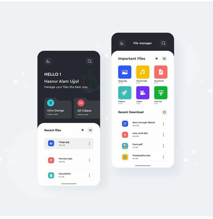 MastersHustle's tweet photo. File Manager App

Hello everyone!

This is a mobile exploration for 
file managers. Hope you like it &amp;

Thanks for your time and have a 
good day!

#managementapp #appui
#appdesign #cloudapp
#folder #minimal #files
#platform #filemana #overview
#procreate https://t.co/jisGhuhWfh