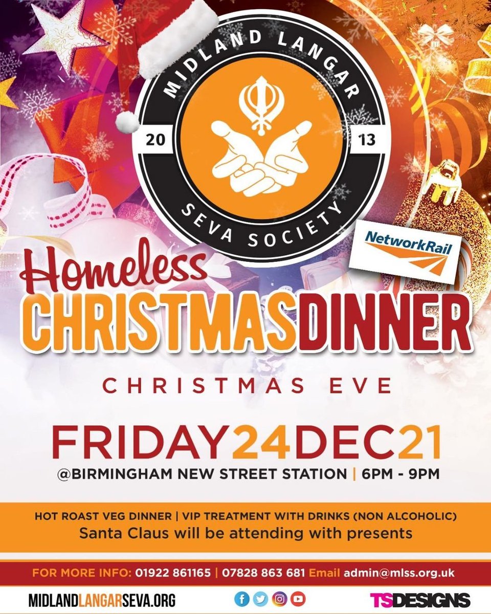 As we enter December, the Christmas centred charity drives of various Sikh orgs are just beginning!

Here we share details of the <a href="/MidlandLangar/">Midland Langar Seva Society</a> shoebox appeal and info on their legendary December 24th homeless Christmas dinner party at New Street train station. 

#Christmas2021