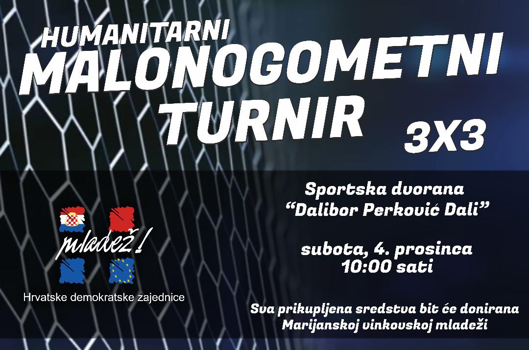 [ HUMANA STRANA MLADEŽI ]

Prijave za humanitarni malonogometni turnir traju još danas. ⏳⚽️

Izvlačenje parova biti će održano u petak, 3.prosinca, a raspored utakmica objavljen na našim društvenim stranicama.