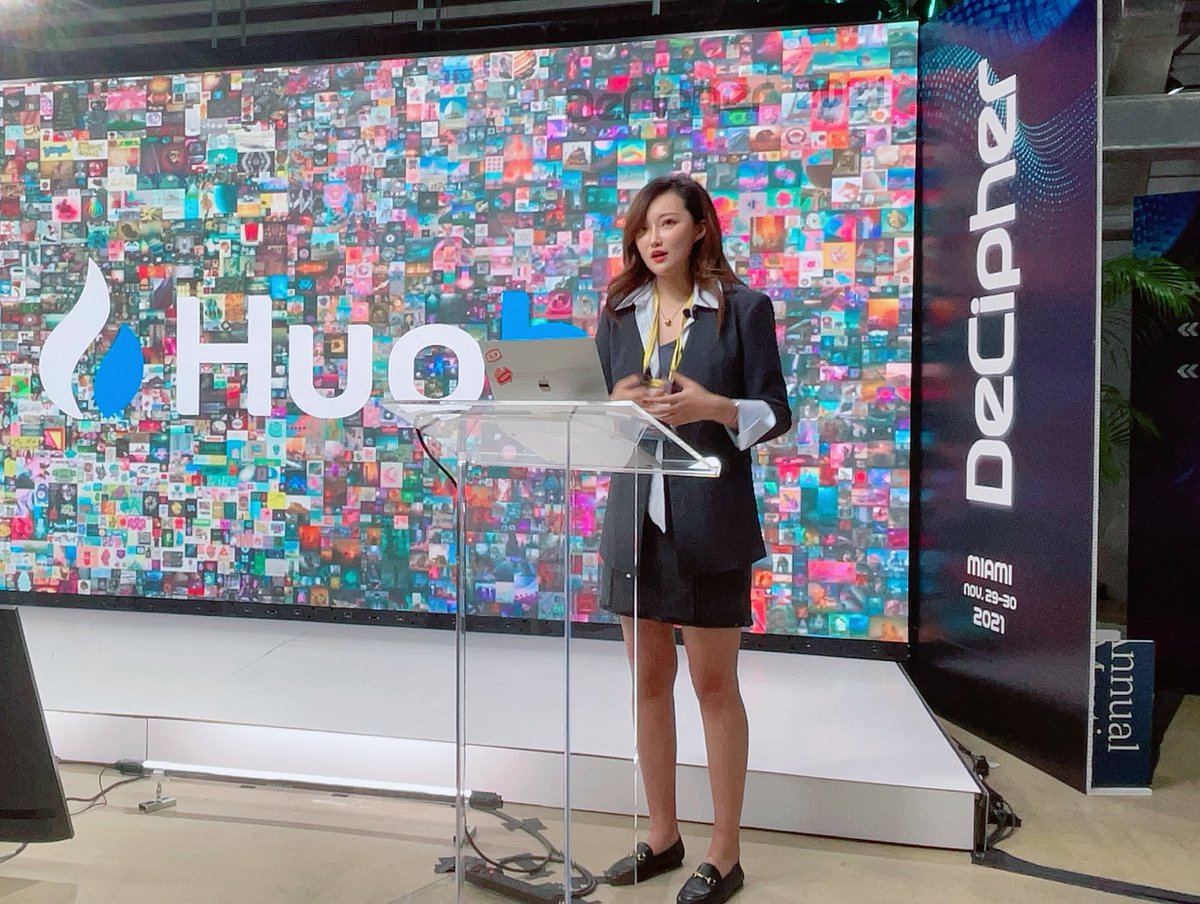 Crypto_Ciara's tweet photo. Had so much fun today speaking at the @DecipherEvent hosted by @Algorand. My topic was “Cash Cow or Technological Renaissance? Understanding #NFTs from an Exchange Point of View”. 
Such a great time to be in #Miami https://t.co/5UN5d3dYFt