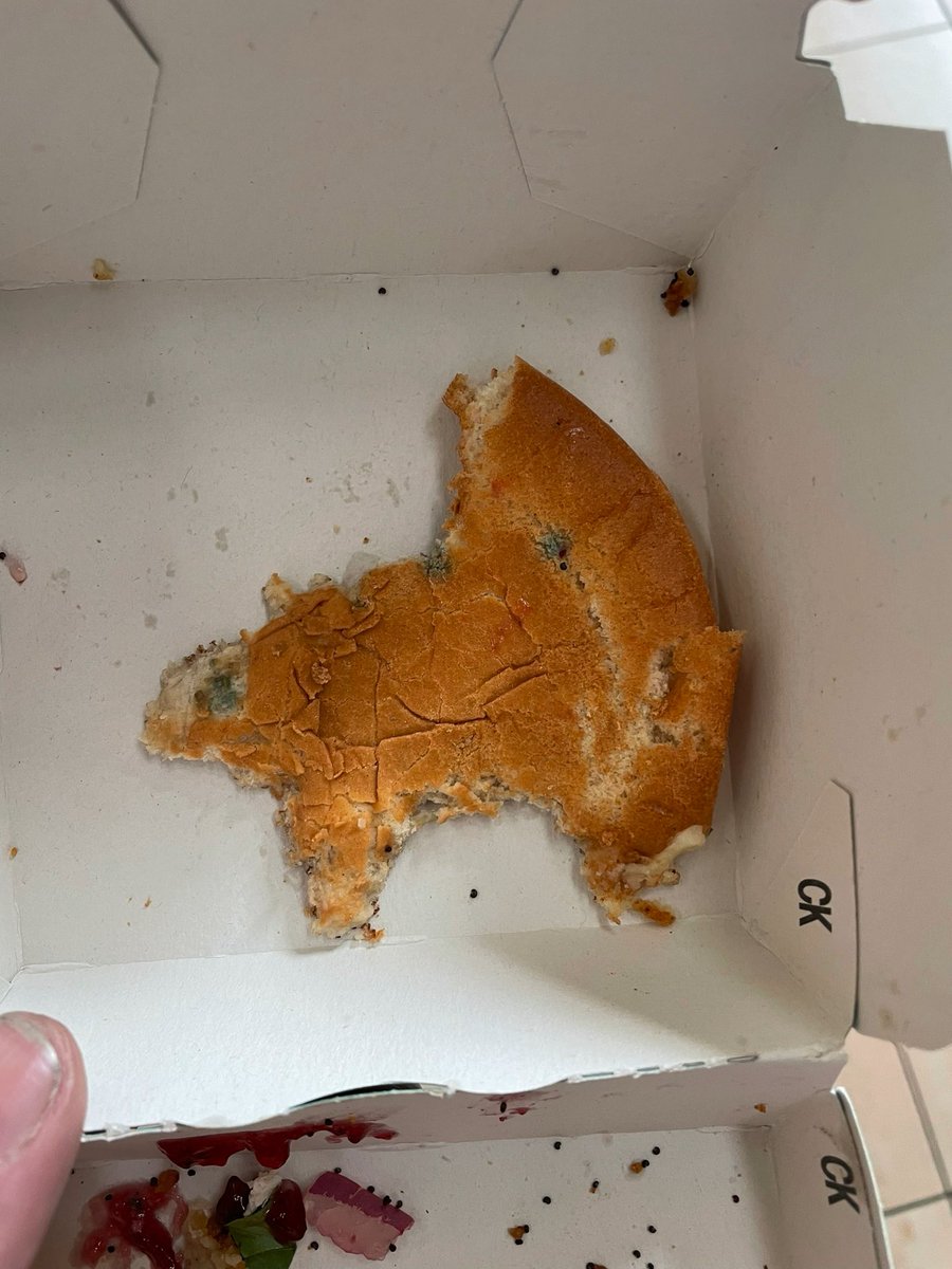 Jamie_Randle's tweet photo. @McDonaldsUK I would recommend someone goes out to check the Leeds Train station store. Didn’t know mouldy bread was on the menu (this was yesterday) https://t.co/nyFjevTbzf