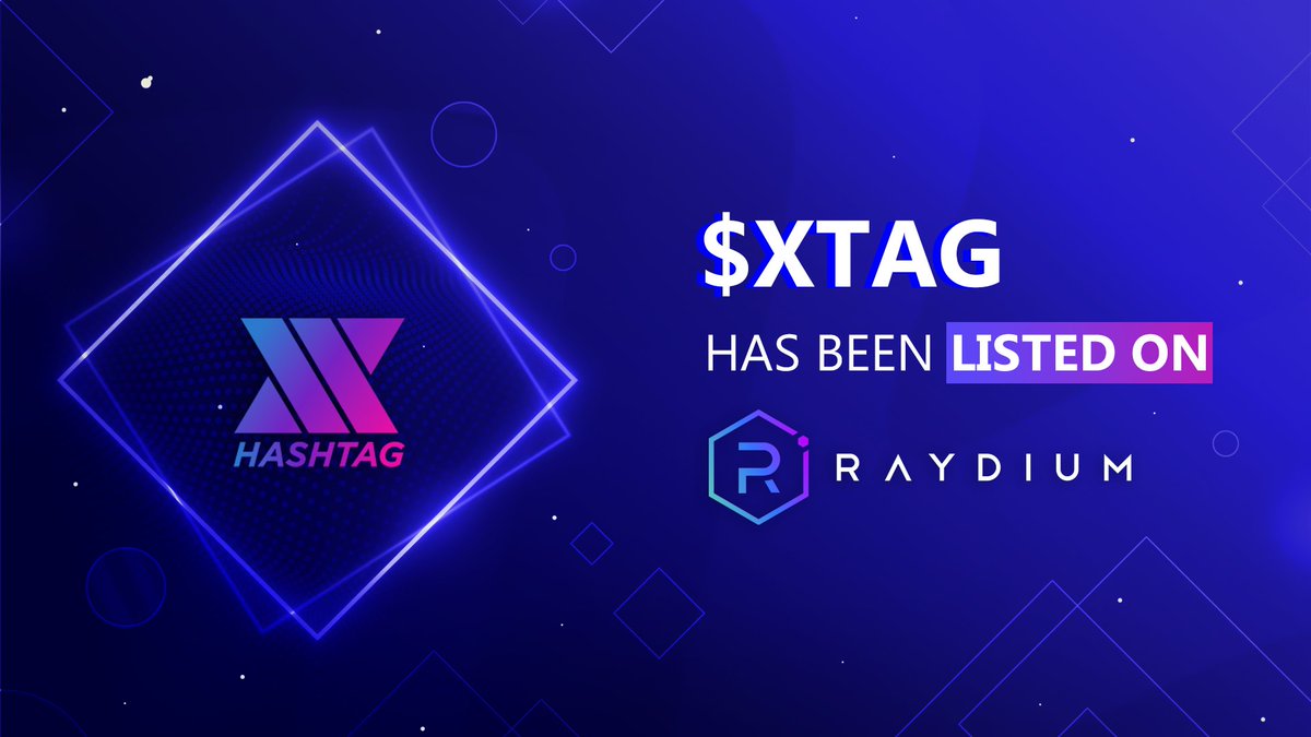 xhashtagio's tweet photo. ☀️LISTING ANNOUNCEMENT☀️

xTaggers, we're super stoked to share that our token $XTAG has been listed on @RaydiumProtocol 🤩

Head over to #Raydium today to begin trading XTAG! 🚀

#Web3 #Work4 #FutureOfWork #Solana #Crypto #xhashtag https://t.co/aC6Lp6OsVj