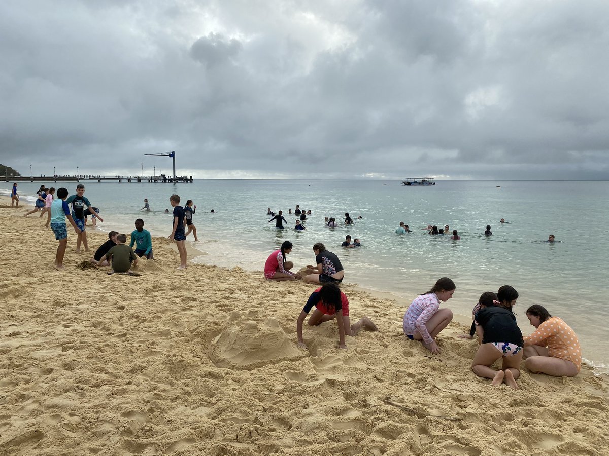 Sandcastle building before dinner