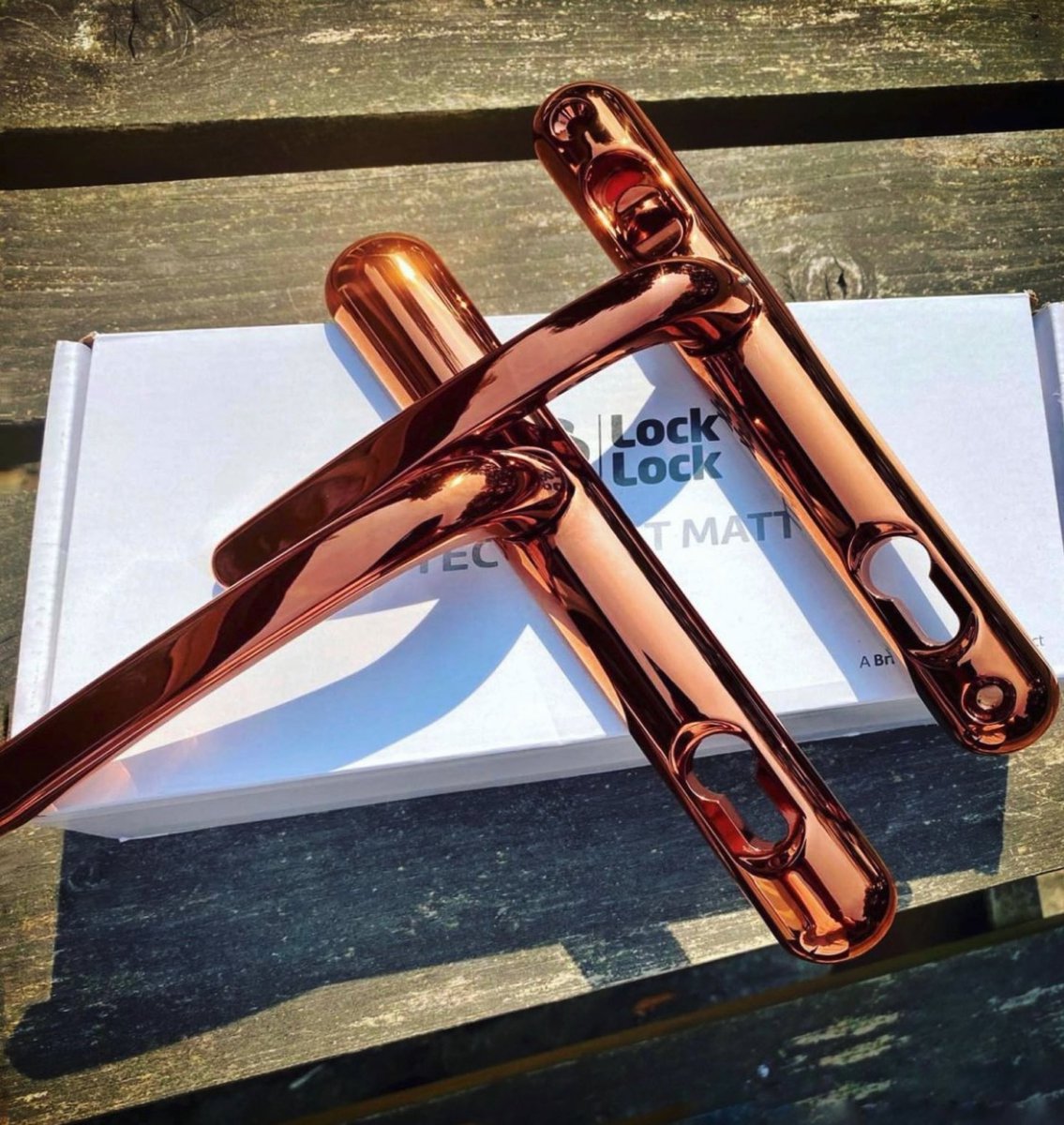 Sweet, looks so good off the door, we almost (almost) don’t want to put it on the door 😉! 

Here you can see our stunning rose gold colour on our signature Lock Lock Handle. 

#SweetDoorFurniture