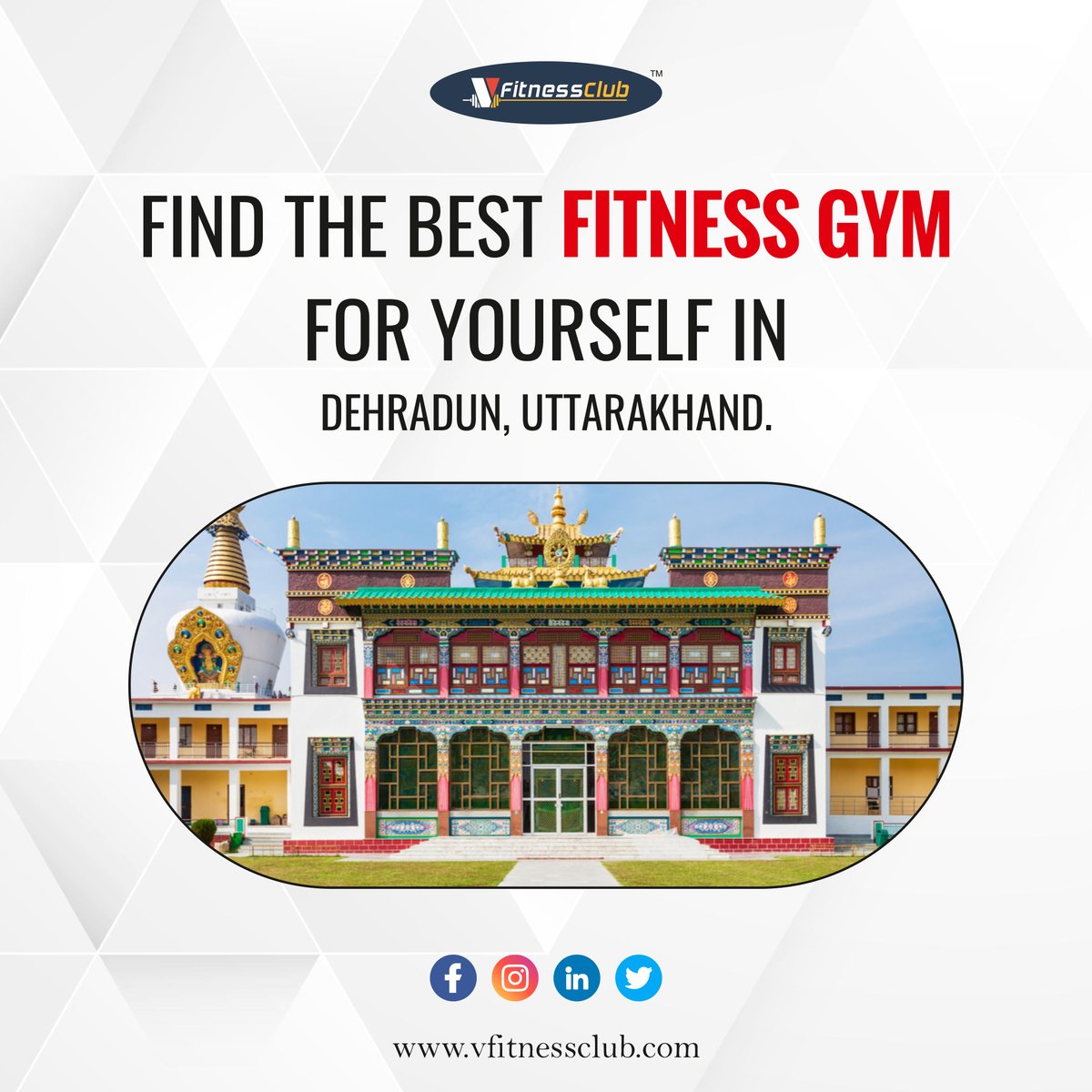 Whether you are a fitness enthusiast or a newbie wanting to get in shape, if you are in #Dehradun, find your nearest gyms with different #fitnessactivities using VFitnessClub.

Visit the website to start your search!
#vfitnessclub #gymmanagementsoftware #dehradunfitness