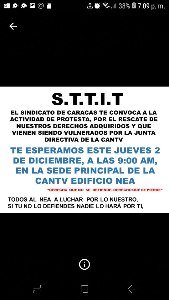 joanchavez03's tweet photo. #Cantv #SalarioJustoCantv #02Dic #ProtestaCantv #ActJubPen https://t.co/Fn08LWbMfq