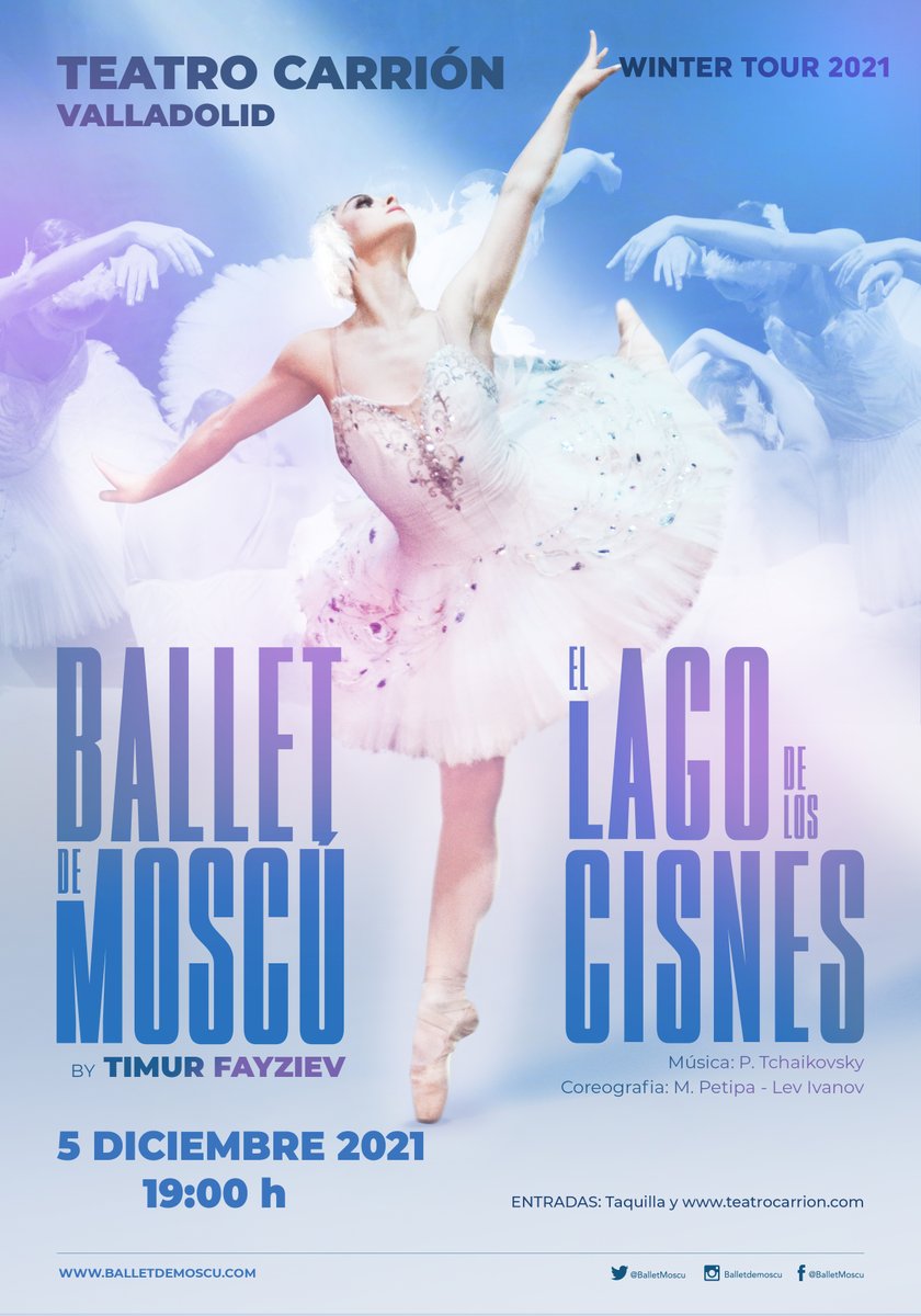 nteatrocarrion's tweet photo. Disfruta de una de las obras más emblemáticas del repertorio clásico de ballet EL LAGO DE LOS CISNES 🎼 por @BalletMoscu 🦢

📅 5 de diciembre a las 19:00h
🎟 https://t.co/5UwPivbL2f https://t.co/dFwutUyLn0