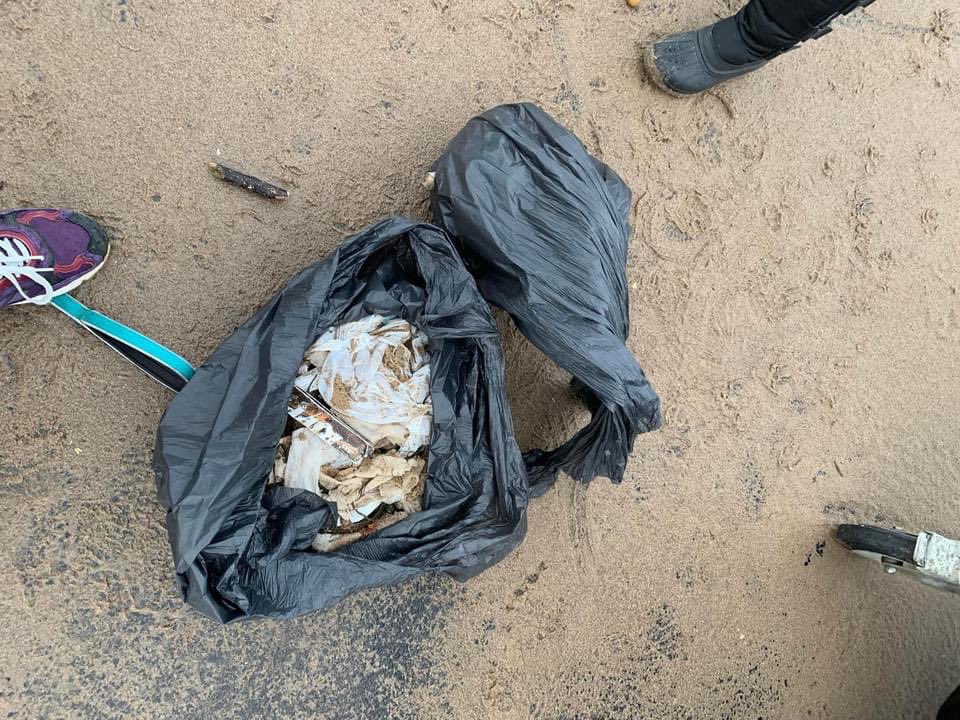 jaq421's tweet photo. .@nwater_care @NorthumbrianH2O 
@JacobYoungMP  this was the sanitary waste on the beach after the overflow on Saturday  &amp; today you have discharged again . Local volunteers are picking up kilos of waste you have to take some action @sascampaigns https://t.co/McUkFnkYm9