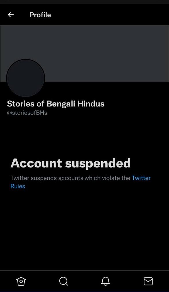 dr_dsandeep's tweet photo. We, the team of Stories of Bengali Hindus, dejectedly announce that our Twitter account @storiesofBHs  has been suspended by @Twitter. We got to know about this on 01/12/2021 at 07:17 hours IST.

Our Twitter journey has come to an abrupt halt for now. https://t.co/urPsbMnjhM