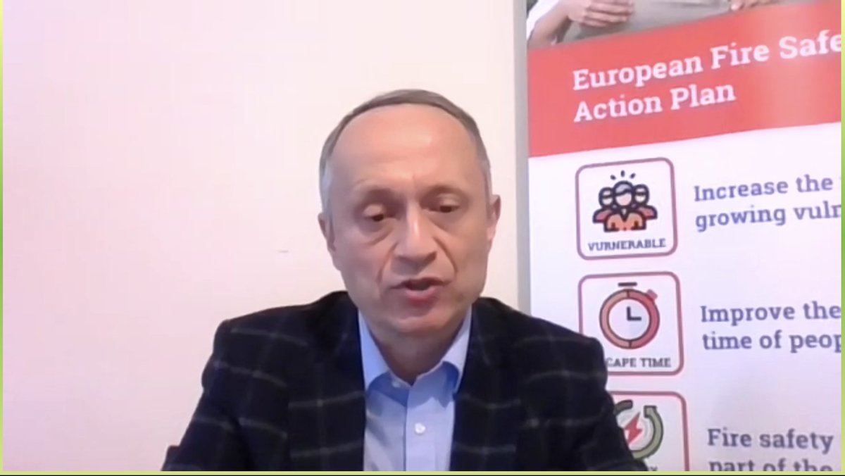 QuentindeHults's tweet photo. Krzysztof Biskup @EuroFSA welcoming participants to #ElectricalSafety day of EU Fire Safety Week.
3 Fire Safety sessions today:
👉Prerequisite for #EnergyTransition
👉Fire safety supporting #RenovationWave
👉Political discussion on #EPBD 
Join https://t.co/czygiIYyYN
#EUFSW2021 https://t.co/NrEgpfvXuz