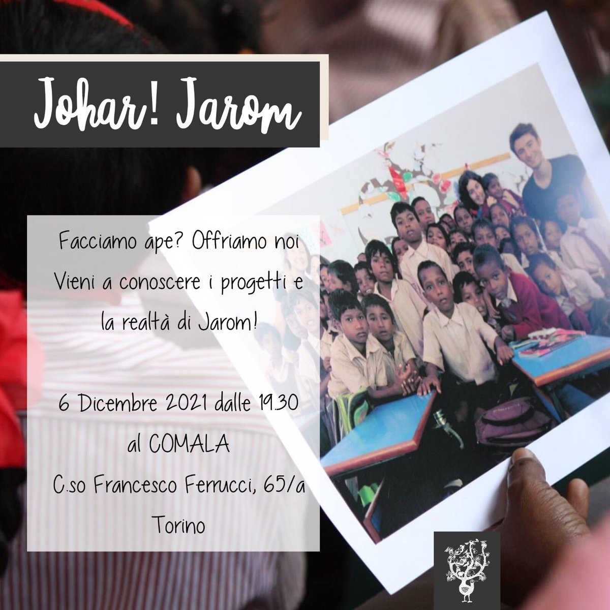 Jarom_Project's tweet image. Presentazione dei progetti di Jarom al Comala lunedì 6 dicembre: fb.me/e/TnyyraIo