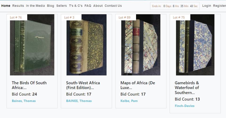 CollectableMaps's tweet photo. Last Chance to bid on the November Auction!
Bidding closes tonight, Wednesday 1 December at 18h30 SAST (UTC/GMT +2 hours). Please follow the countdown clock. There is no buyers' premium. You must register to bid at https://t.co/p8mSViiYgw.

#onlineauction #rarebooks #bookauction https://t.co/z9seQEqstf