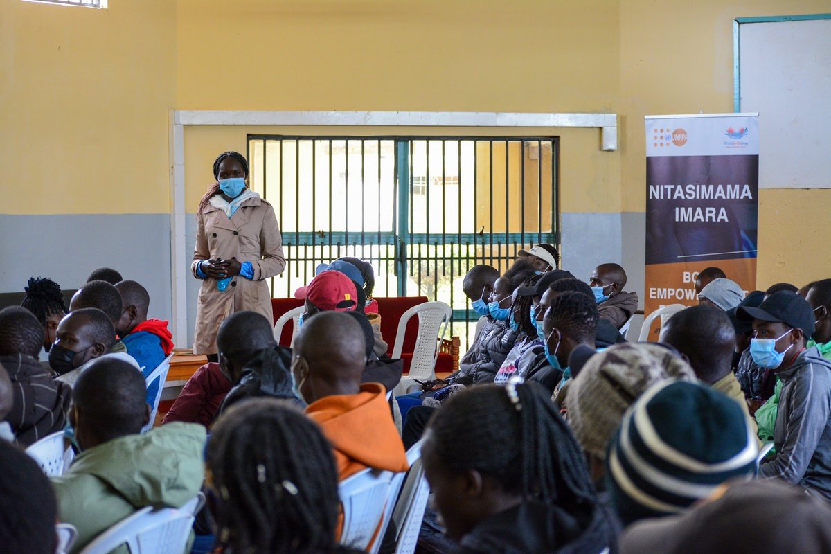 UNFPAKen's tweet photo. "My husband &amp; I are athletes. Helping each other on household chores has helped reduce the burden of care on me" Abigail

@UNFPA &amp; @TFamiliesKe are conducting a sensitization on #EndingGBV among athletes in Iten. As a build up to the #EndGBV road race on the 5th to mark #16Days https://t.co/LiQPuSd5rQ