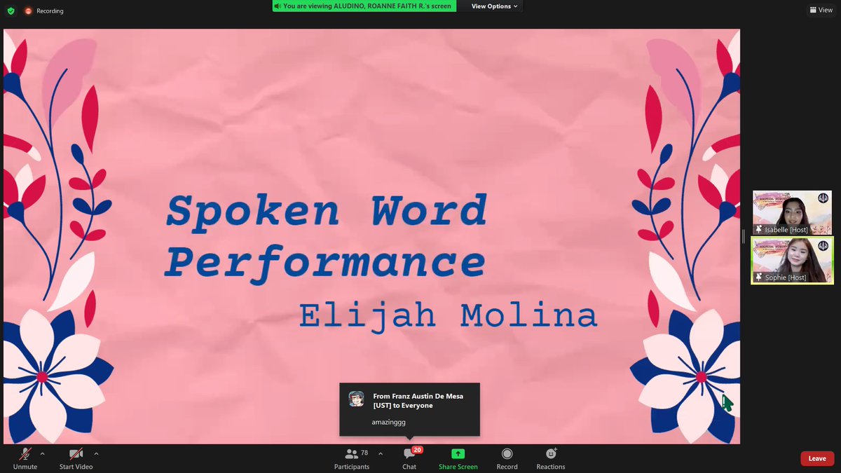 MaKathaUST's tweet photo. HAPPENING NOW: Our second performer is 1CW's Elijah Molina, now in the spotlight with his spoken word poetry ๐๐น
#ScripticalThinking ๐ง ๐บ
#UwUMaKatha ๐ทโจ
#MaKathaUST ๐ https://t.co/ZUXnqlhBoU