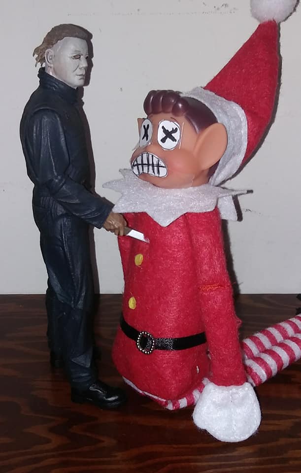 JACKACK7's tweet photo. The Elf on MY Shelf! #ElfOnTheShelf #HorrorMovies #Funny #JackAckman https://t.co/J9qjYfk8JD