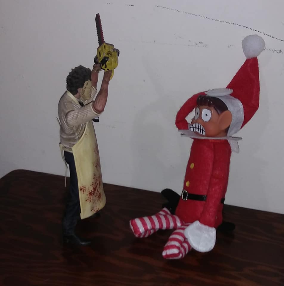 JACKACK7's tweet photo. The Elf on MY Shelf! #ElfOnTheShelf #HorrorMovies #Funny #JackAckman https://t.co/J9qjYfk8JD