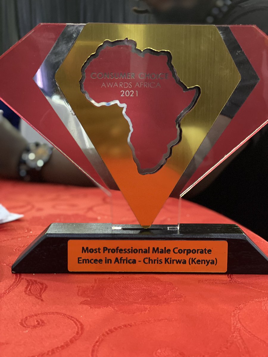 chriskirwa's tweet photo. Thanks 2 Each & Everyone who Voted 4 me, I won at the Consumer Choice Awards 2021 as The Most Professional Emcee in Africa in Dar Tanzania. Thanks 2 u Its coming Home 2 Kenya The Most Professional Male Corporate Emcee Africa
#ChrisKirwaWins
#VoteForChrisKirwa
#EliteMcsKE https://t.co/ov4lIVE8Vw