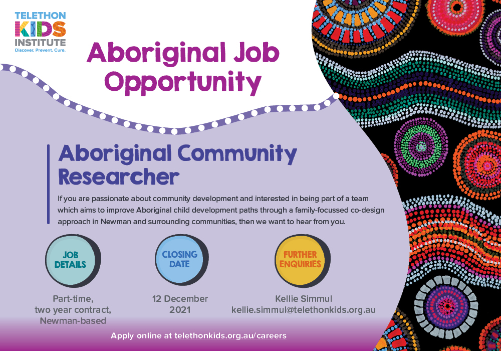 TheKids_AU's tweet image. We are seeking a part-time Community Researcher to work in Newman and surrounding communities, to make a difference in the lives of #Aboriginal children and families.
 
This position is open to people of Aboriginal &amp;amp; Torres Strait Islander descent: bit.ly/3cYWnXb
 
(3/4)