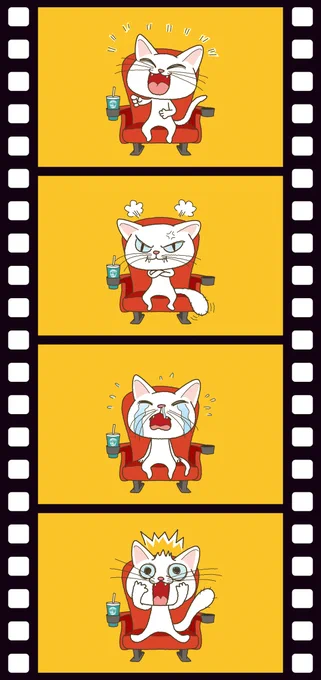 いや～映画って本っ当にいいもんですね
#映画の日 #イラスト #猫イラスト #猫キャラ #illustration 