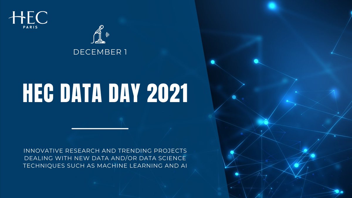 HEC Paris Business School (@hecparis) on Twitter photo What are the latest research and discoveries in #AI #MachineLearning and #Data? With #HECprof, academics, experts, students and startups today at #HECdataDay21 cc <a href="/HECKnowledge/">Knowledge@HEC</a> <a href="/HECParisPhD/">HEC Paris PhD</a> <a href="/HECParisEnt/">HEC Innovation & Entrepreneurship Center</a> <a href="/HECParisMasters/">HEC Paris Masters</a> <a href="/HECParisMBA/">HEC Paris MBA</a> <a href="/HECParisExecEd/">HEC Paris ExecEd</a> <a href="/HECParisEMBA/">HEC Paris Executive MBA</a> What are the latest research and discoveries in #AI #MachineLearning and #Data? With #HECprof, academics, experts, students and startups today at #HECdataDay21 cc <a href="/HECKnowledge/">Knowledge@HEC</a> <a href="/HECParisPhD/">HEC Paris PhD</a> <a href="/HECParisEnt/">HEC Innovation & Entrepreneurship Center</a> <a href="/HECParisMasters/">HEC Paris Masters</a> <a href="/HECParisMBA/">HEC Paris MBA</a> <a href="/HECParisExecEd/">HEC Paris ExecEd</a> <a href="/HECParisEMBA/">HEC Paris Executive MBA</a>