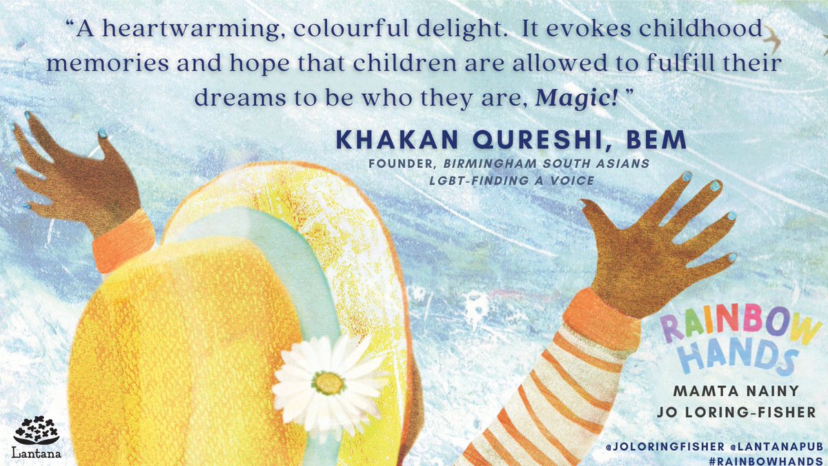 A big thank you to <a href="/KhakanQureshi/">Khakan Qureshi Esq. BEM</a> of <a href="/brumasianslgbt/">BirminghamAsianLGBT</a> for this glowing review of RAINBOW HANDS ✨🌈

The last of our Spring 22 cover reveals is TOMORROW on the <a href="/reading_realm/">💫🏰 The Reading Realm 🏰✨</a>! Stay tuned!

✒️ #MamtaNainy
🎨 <a href="/JoLoringFisher/">Jo Loring-Fisher</a>