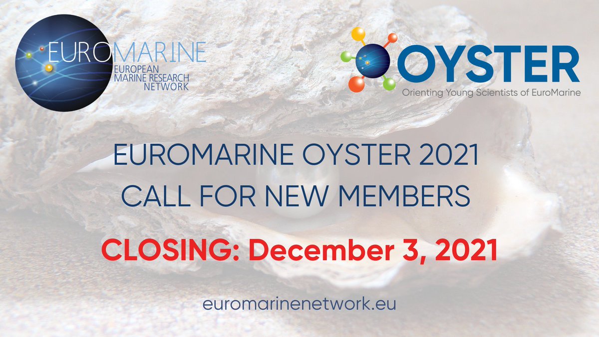 Euromarine_tw's tweet photo. ⚠DEADLINE APPROACHING⚠
3 Dec 2021
The goal of OYSTER is to support a bottom-up approach and help understand and develop the marine landscape of #earlycareerresearchers
💻Find out more and apply today!👇
https://t.co/wrNFxl06l1

#EuroMarine #Marine #Network #ocean #research #ECR https://t.co/k7dWIRnG0b