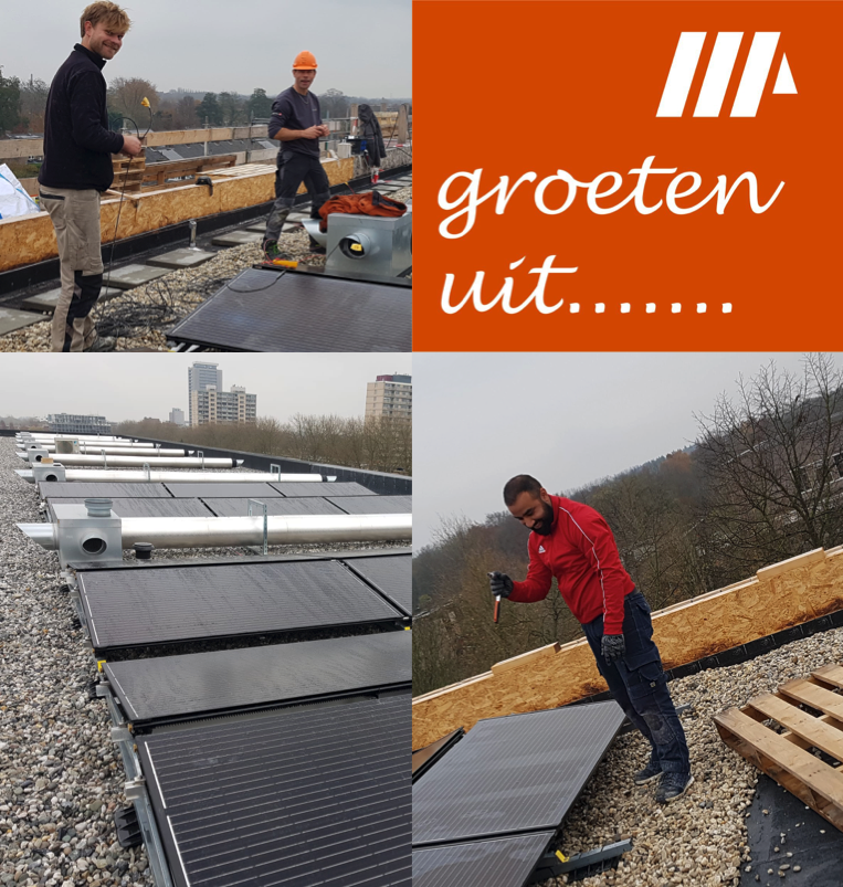 Triple_Solar's tweet photo. GROETEN UIT..! Onze @Triple_Solar  toppers hard aan het werk in #DenBosch met het installeren van 120 #PVTpanelen. #Wooncomplex voor sociale huur met zorg. Het #wooncomplex zal bestaan uit 83 zelfstandige #appartementen voor #sociale huur met #zorg. @ZayazDenBosch @VanDelftGroep https://t.co/5e6i3585xG