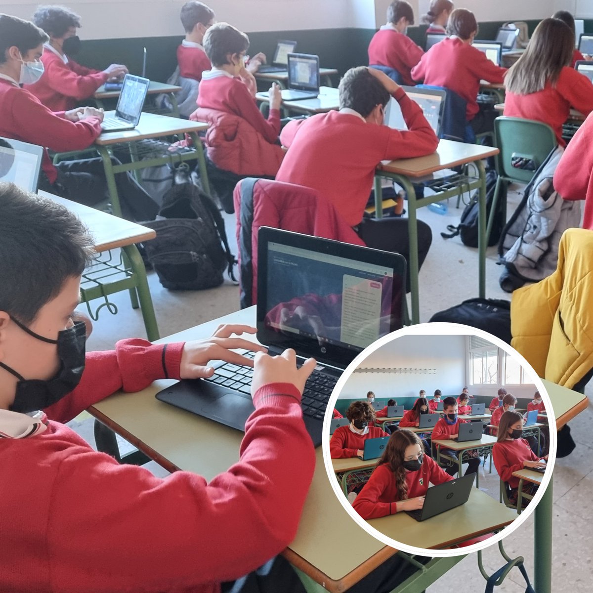 ColegiosElValle's tweet photo. 👨💻 Los alumnos de #2ESOA escriben #cartas ✉️ con sus mejores #deseos a los niños y niñas de #LaPalma 🌋 en nuestra semana de la #Solidaridad 🤝
#ColegiosElValle #EducaciónEnValores #SolidaridadconLaPalma #VB https://t.co/clfdWkG98t