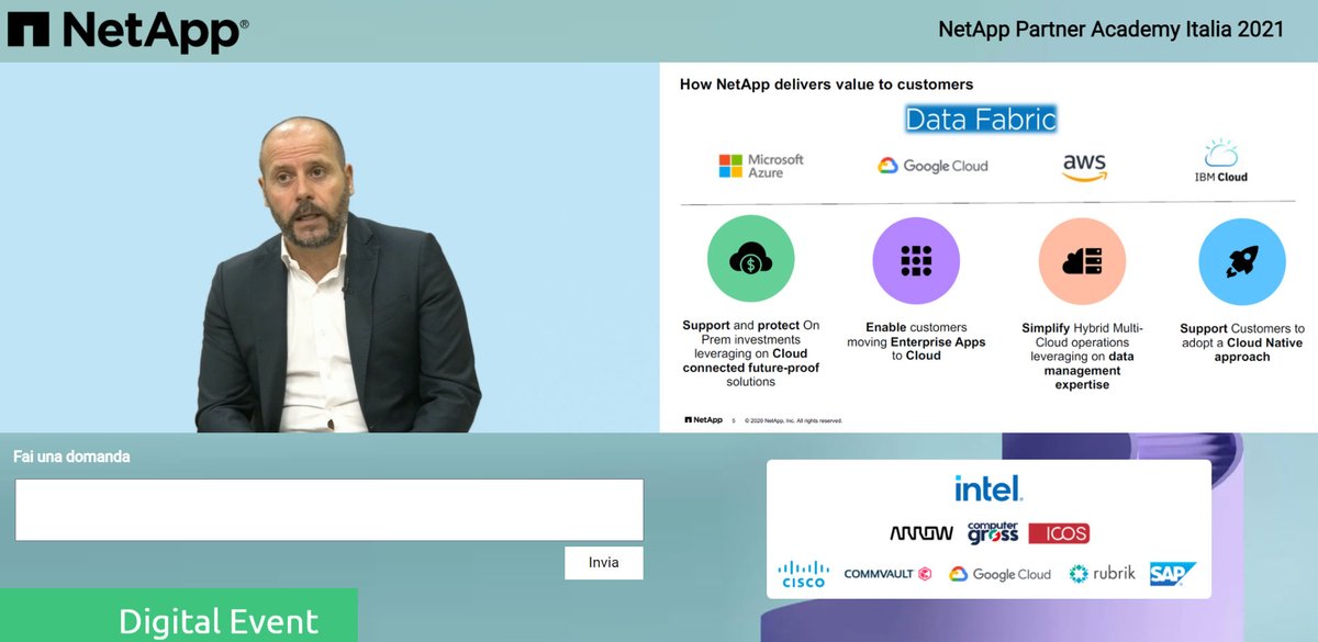 Franz Russo (@franzrusso) on Twitter photo #NetAppPA2021
@davidemarini74 ci spiega Data Fabric, un programma che vede al centro #HybridCloud con l'obiettivo si semplificare l'infrastruttura
Live bit.ly/NetAppPA2021 #tech <a href="/NetApp_Italia/">NetApp Italia</a> #NetAppPA2021
@davidemarini74 ci spiega Data Fabric, un programma che vede al centro #HybridCloud con l'obiettivo si semplificare l'infrastruttura
Live bit.ly/NetAppPA2021 #tech <a href="/NetApp_Italia/">NetApp Italia</a>